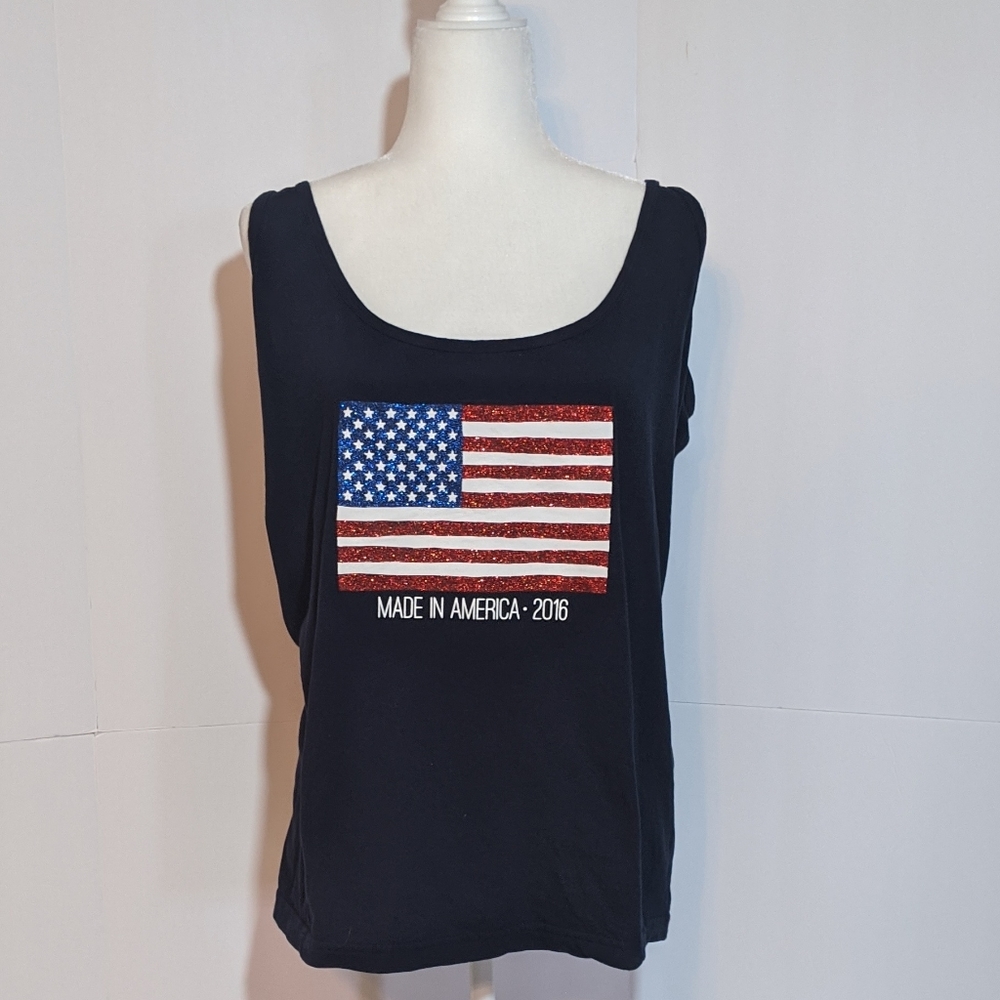American Flag Women's Tank Top. Large